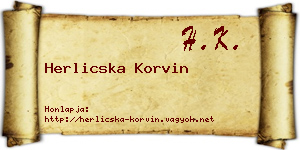 Herlicska Korvin névjegykártya